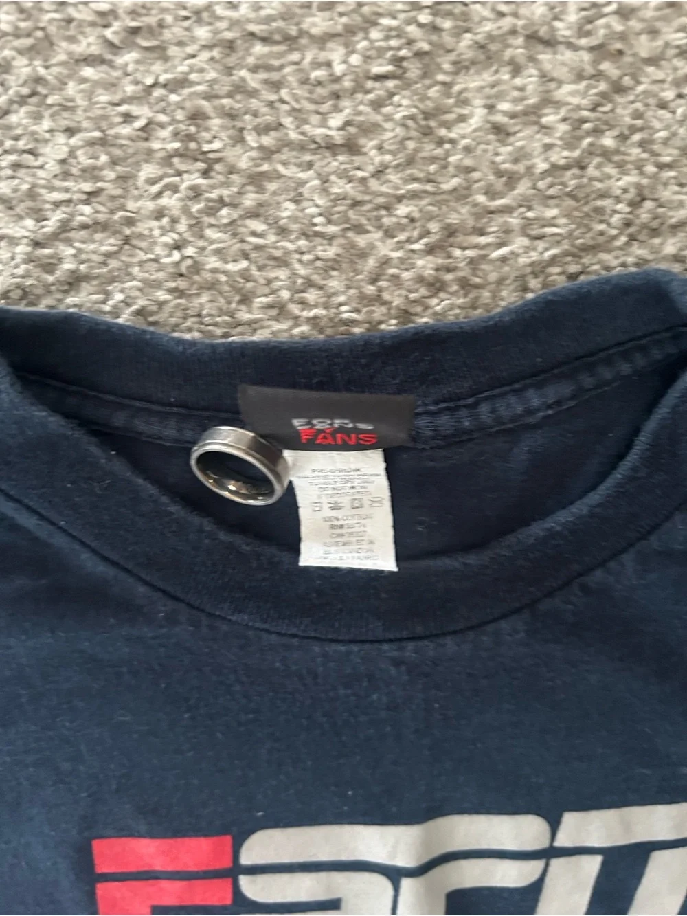 Vintage ESPN Shirt XL 2XL Navy Blue Graphic Tee USA Fabric Y2K Sports Center
